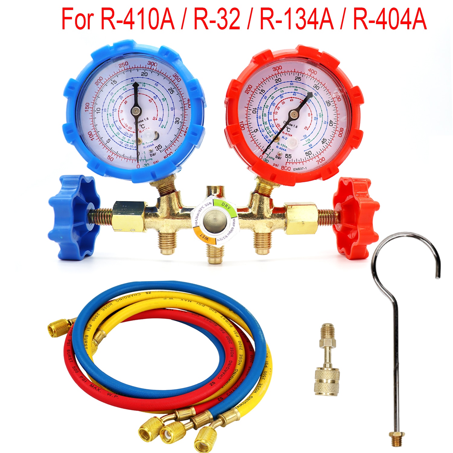 NEW 3 Way AC Diagnostic Manifold Gauge Set for Freon Charging Fits R32