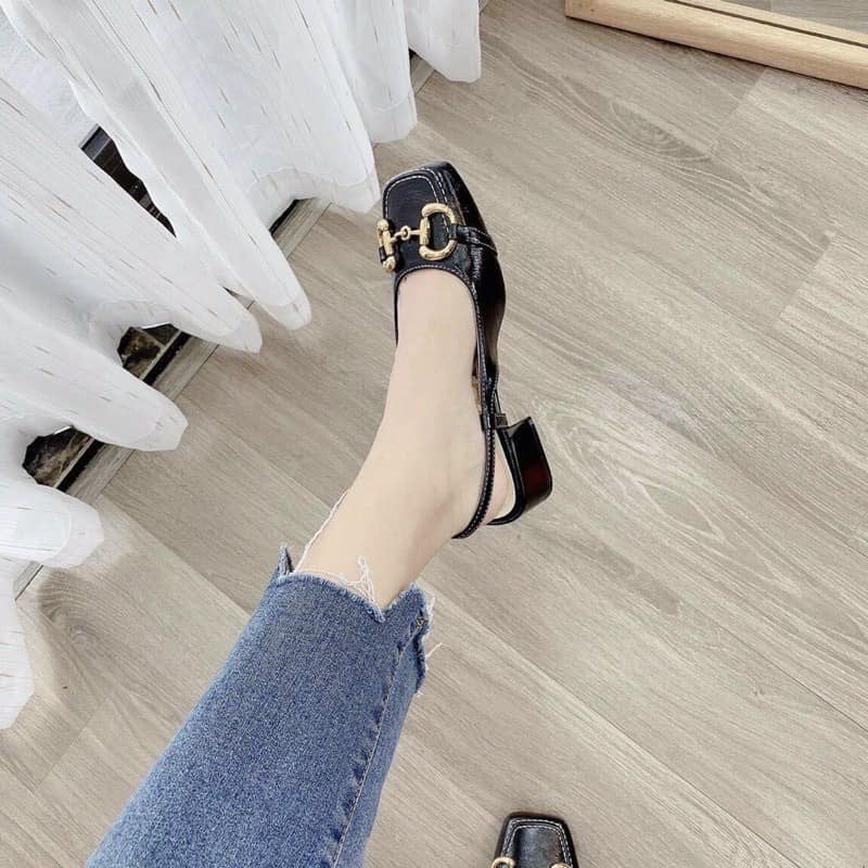giày 3p thấp khóa sau da mềm