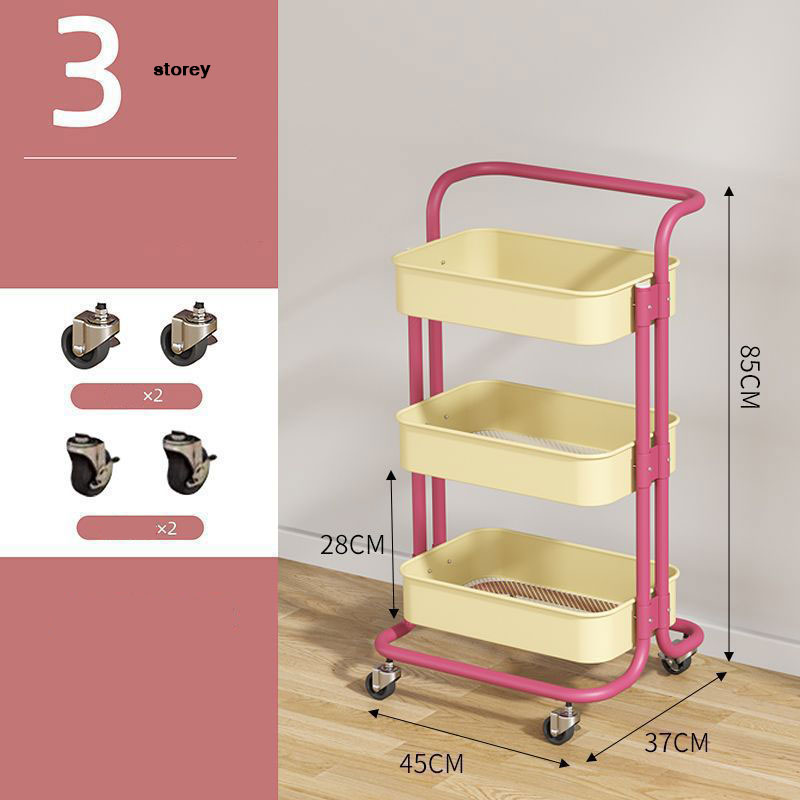 Small trolley, multifunctional toys, snacks, storage rack, floor trolley, storage shelf, bathroom multi-layer finishing shelf