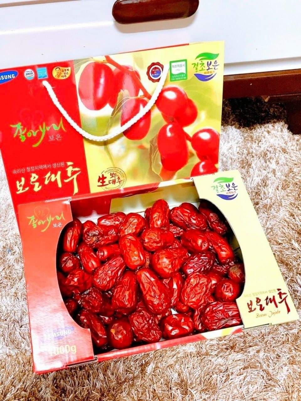 Táo đỏ Hàn Quốc sấy khô Loại 1 (Tặng kèm túi)
