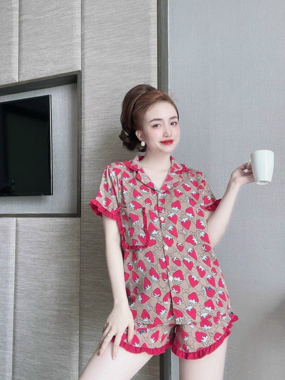 [HCM]Set Bộ Lụa Mango Đùi , Siu Xinh Hàng Cao Cấp ( dưới 58kg) - Mẫu mặc sp thật