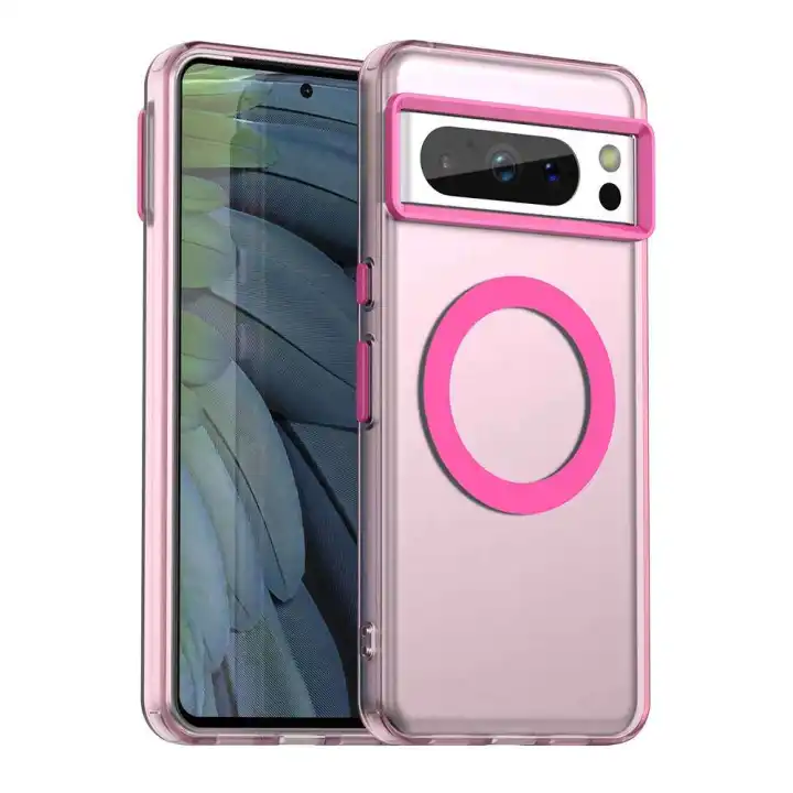 lthmy for Google Pixel 8A casing magnetic translucent matte back cover shockproof anti-fingerprint case