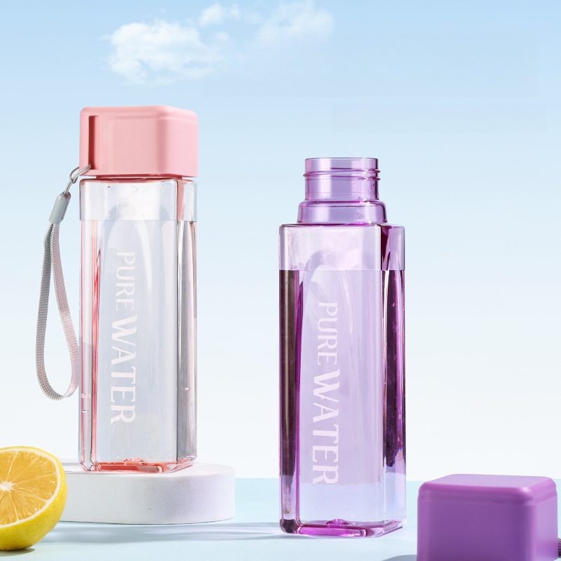 Water Bottle With Handle Simple Water Bottle Heat-resistant Plastic Bottle Creative Portable Cup Personalized Water Bottle