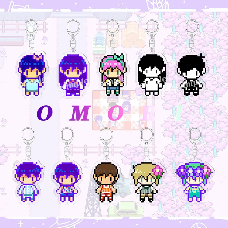 Cartoon%20Fashion%20Game%20Omori%20Pixel%20Figure%20Acrylic%20Keychain%20Fun%20Creative%20Basil%20Kel%20Sunny%20Pendant%20Keyring%20Chain%20Car%20Bag%20Accessories%20-%20Image%202