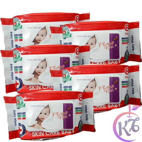 Combo 5 bịch Khăn giấy ướt cho bé không mùi Baby wipes cao cấp bịch 80g an toàn khi sử dụng - khan giay uot cho be khong mui