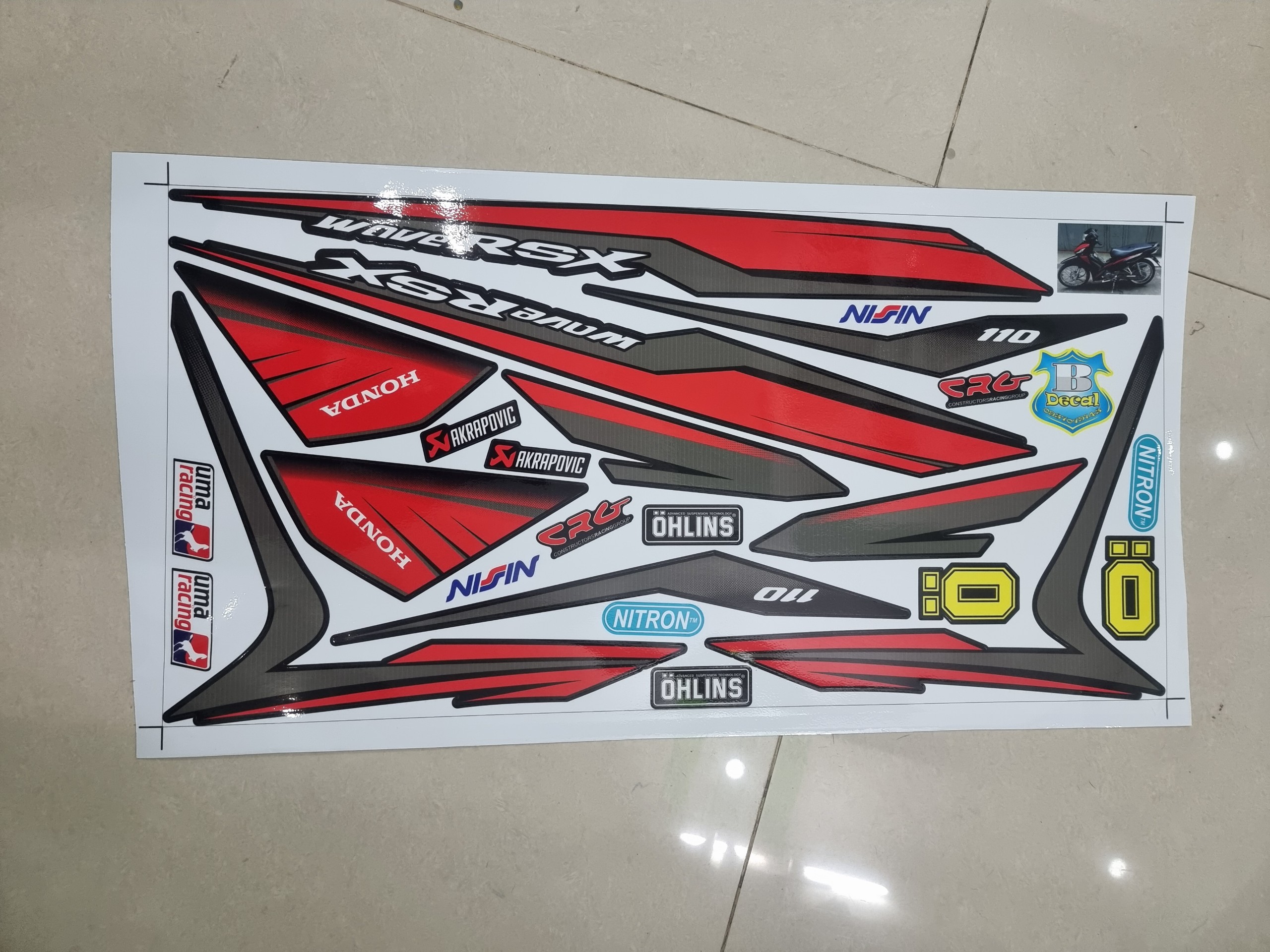 [HCM]Tem xe wave rsx 110 2014 đỏ đen