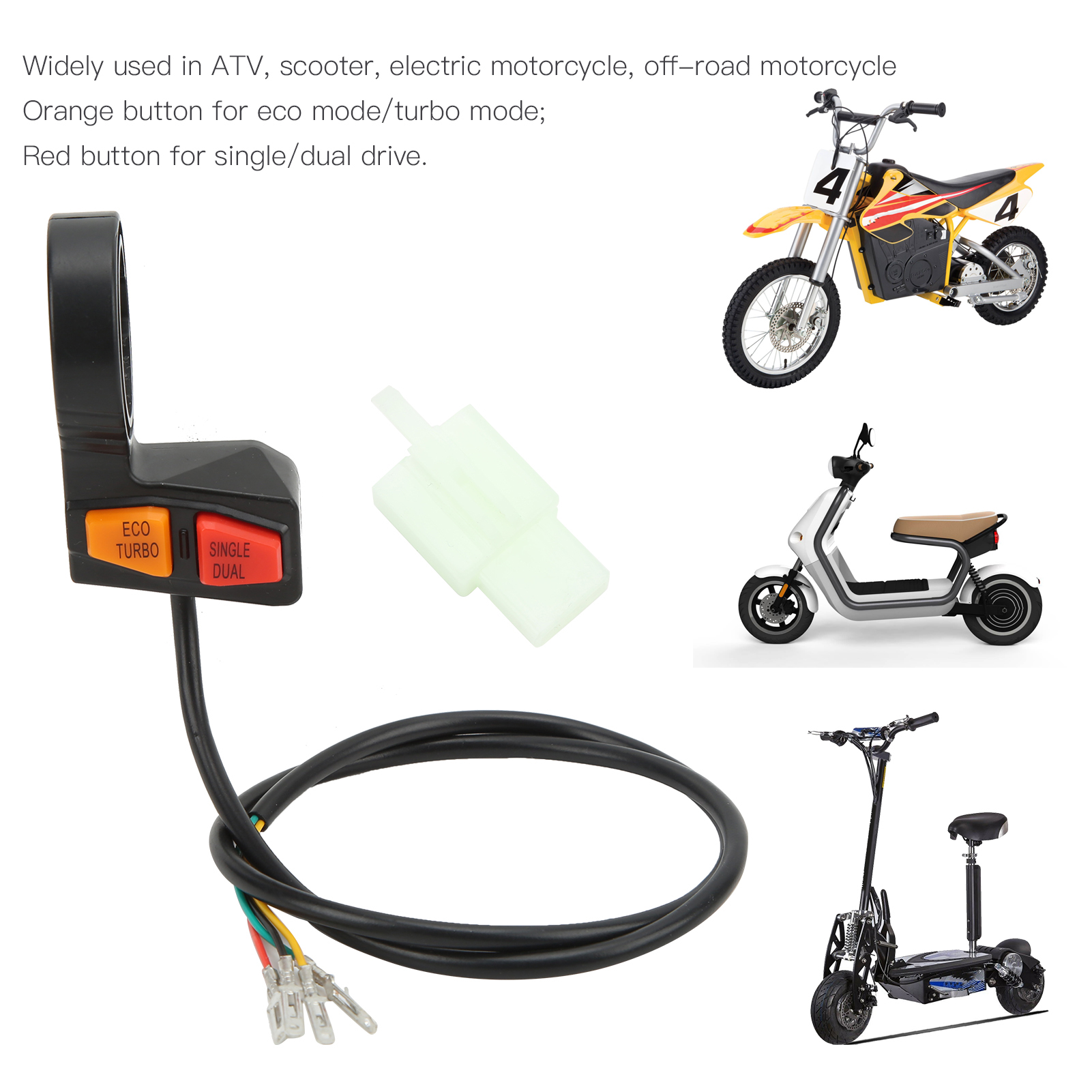 Handlebar Switch Anti Aging Eco Turbo Mode Electric Motorcycle Switch for ATV Scooter