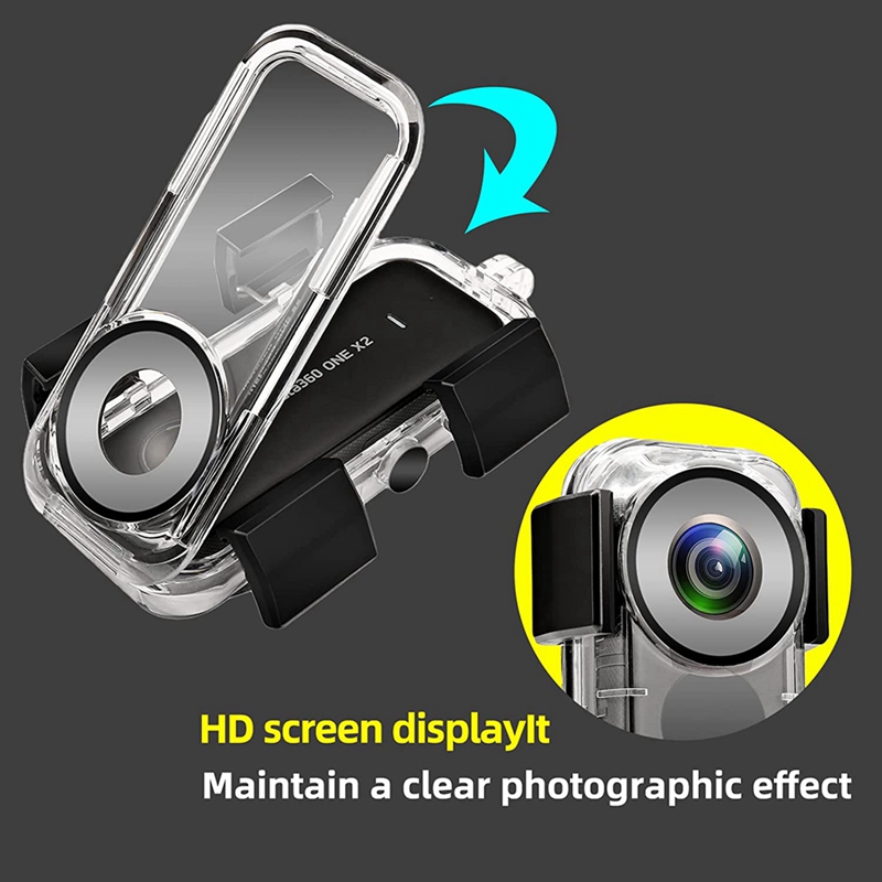 Waterproof Housing Case for Insta360 ONE X2, Underwater Dive Protective Shell 40M (131Ft) Aciton Camera Accessories