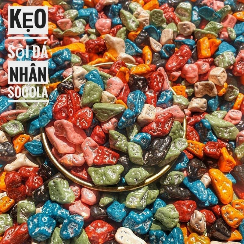 Kẹo Sỏi Đá Nhân Socola Lon 500gram