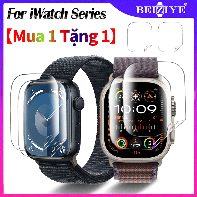 Screen Protector Film For Apple Watch Ultra 2 49mm Clear Full Coverage Protective Film for iwatch series 9 8 7 6 SE 5 4 321 45mm 41mm 40mm 44mm 38mm 42mm Waterproof Full cover Soft Protective Film （Not Tempered Glass ）