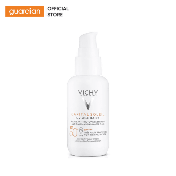 Gel chống nắng giúp giảm thâm nám vichy capital soleil uv age daily spf50 pa++++ uva, uvb 40ml