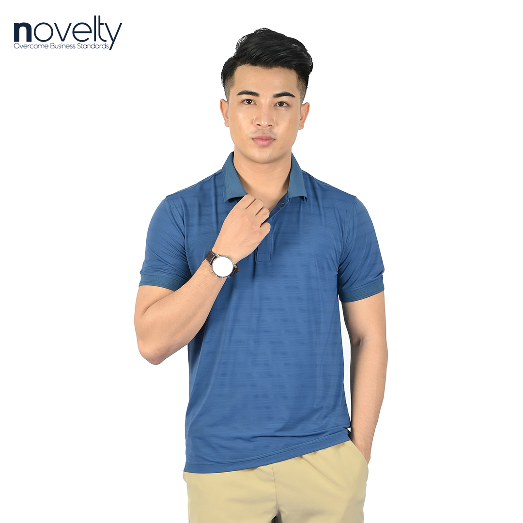 Áo thun Polo nam Novelty xanh cổ vịt Regular fit 210058N