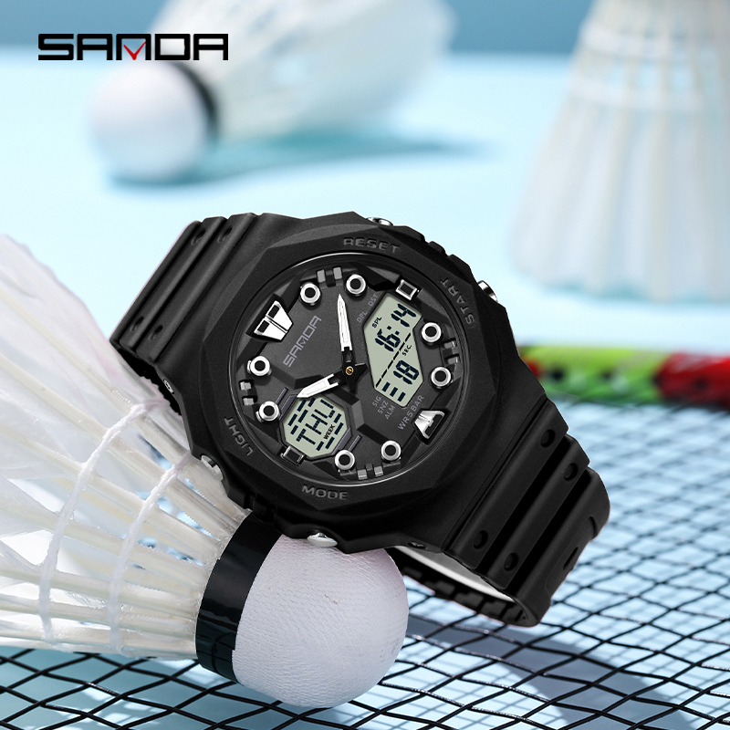 Sanda Large Dial Multifunctional Trendy Urban Outdoor Waterproof Sports Men's Watch SD6200-5.
