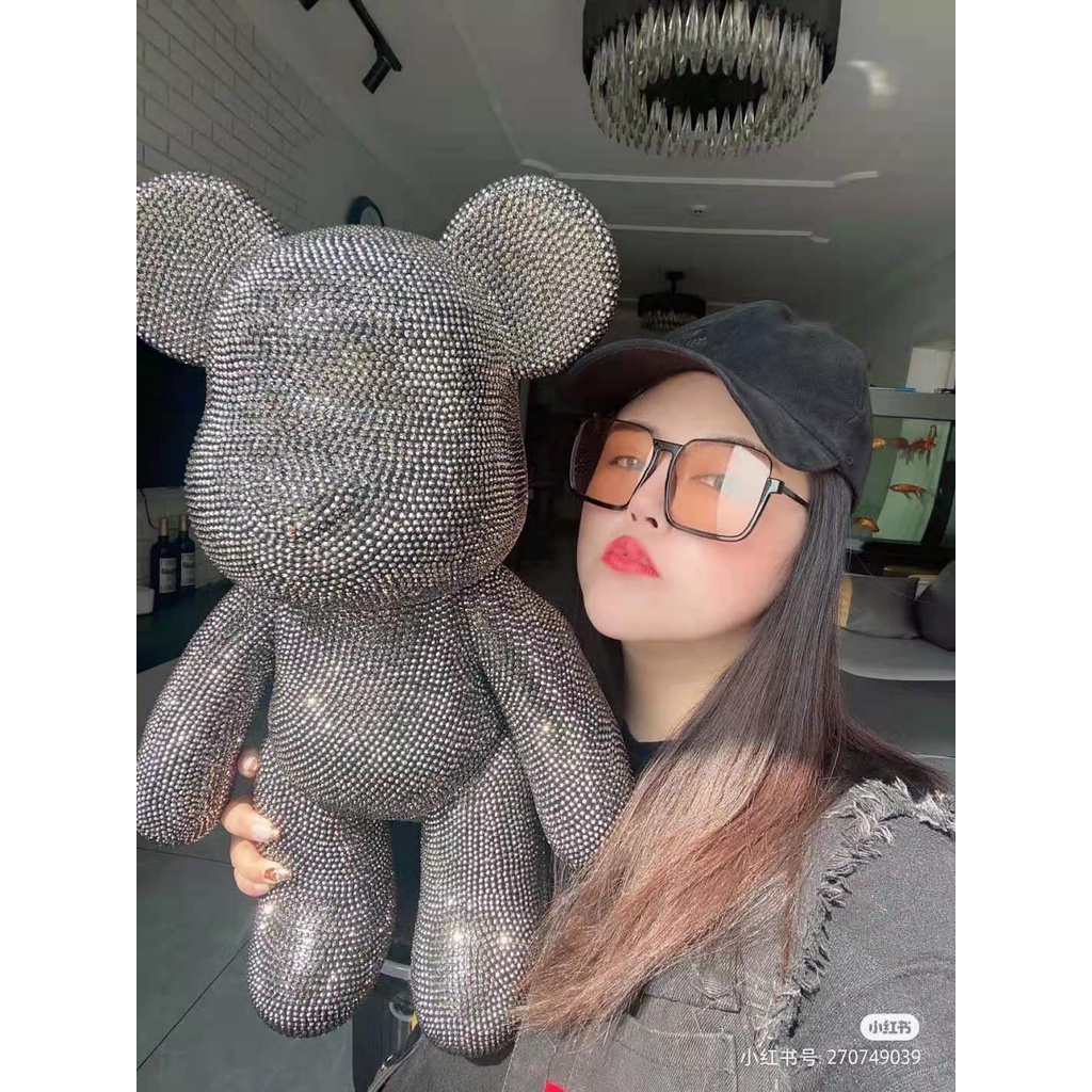 Gấu đính đá Bearbrick handmade size 18cm - cao cấp cho mọi lứa tuổi