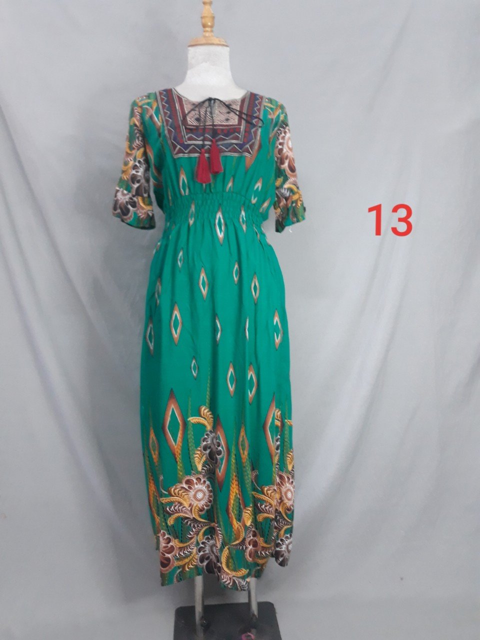 Đầm maxi boho thổ cẩm