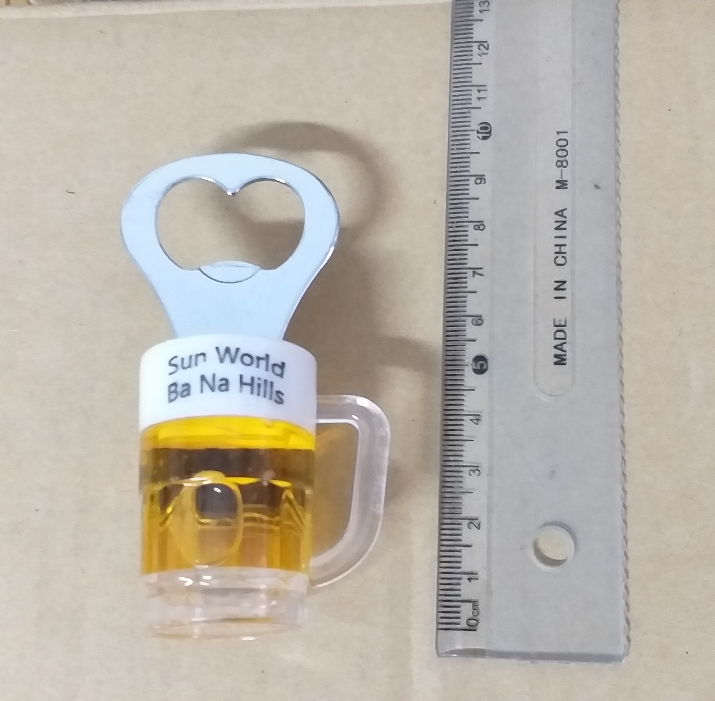 Bottle opener beer shape beer glass