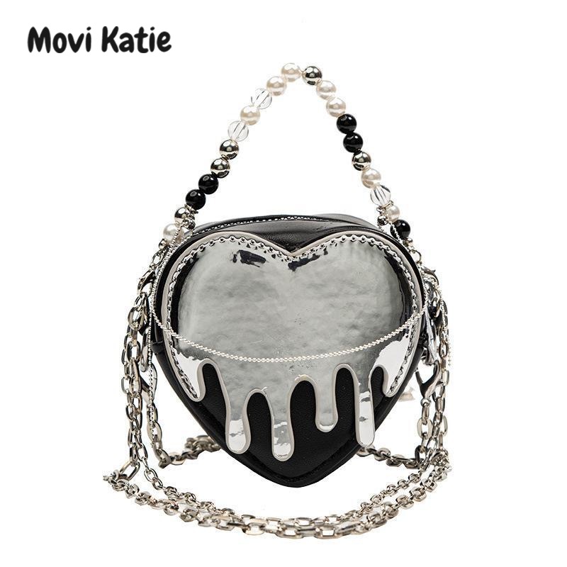 Movi Katie Y2K dissolved heart Mini chain lipstick headset pack