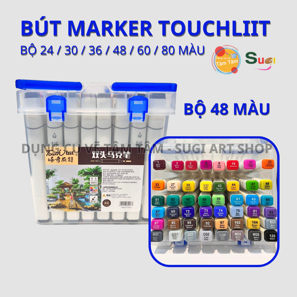 Bộ Marker TOUCHLIIT 24 / 30 / 36 / 48 / 60 / 80 màu