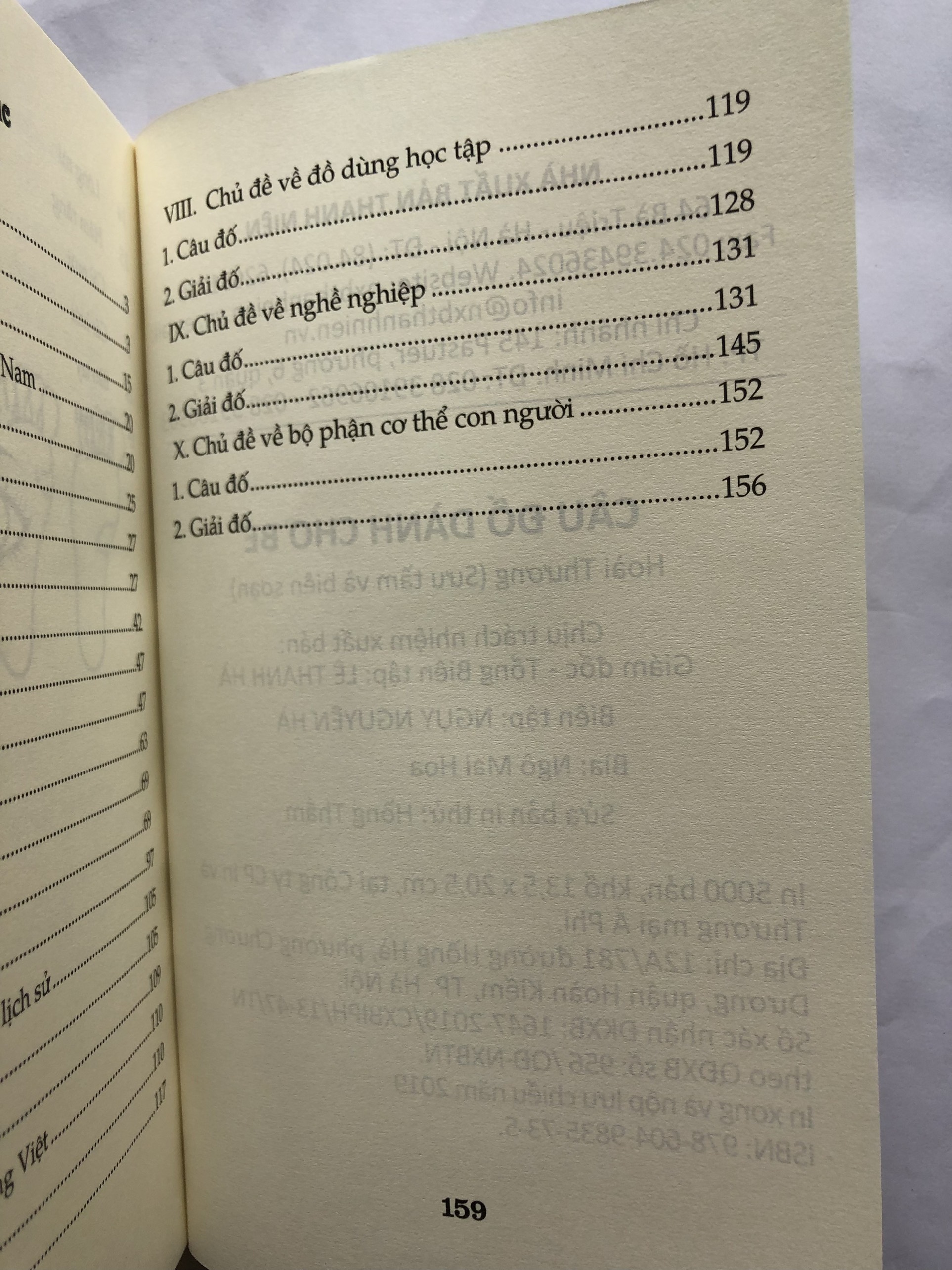 Sách: Câu Đố Dành Cho Bé (Hoài Thương)