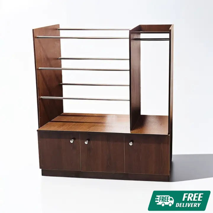 Alna Cloth Organizer With 3 Door Cabinet Premium Quality Length 4ft, Height 4.5ft, Depth 1ft
