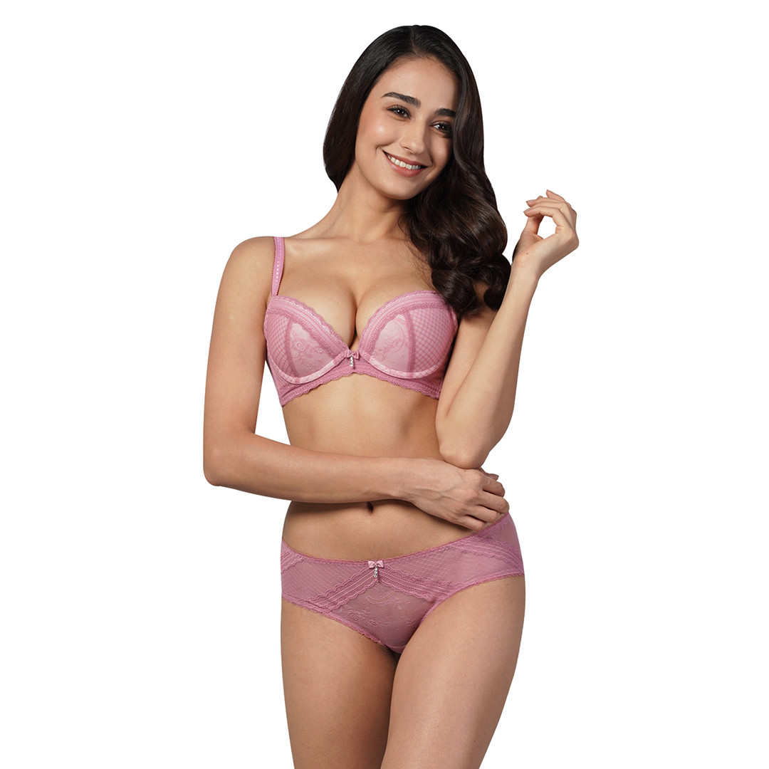 diya embroidered demi cup bra