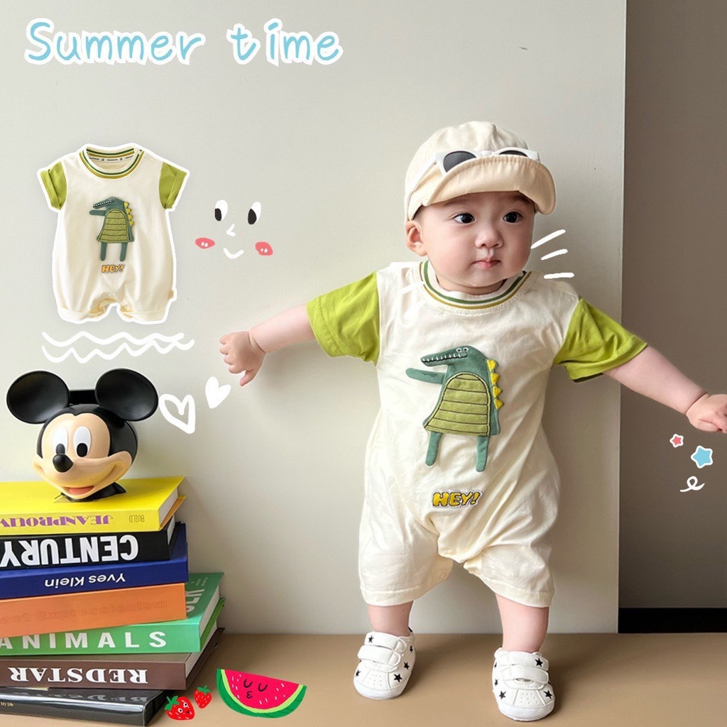 Body khủng long cho bé trai chất cotton mềm đẹp(HEY)