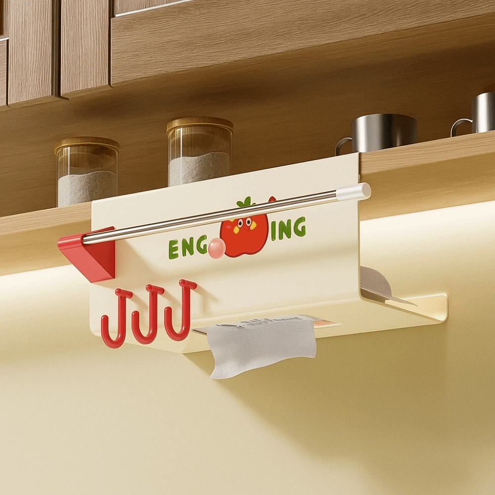 Multi-Purpose Plastic Upside-Down Paper Towel Rack Wall Mounted Large ...