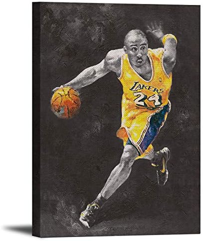 Canvas Print Kobe Bryant Collage Images Biting Jersey Series Canvas Wall  Art Print Basketball Sport Living Room Bedroom Decor Ready to Hang 19x28 :  : Home & Kitchen