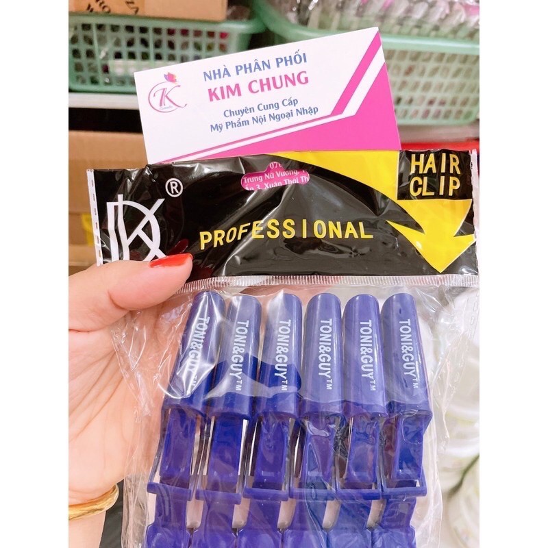 Bộ 6 cái kẹp cá sấu (Kẹp mỏ vịt) chia tóc Toni & guy