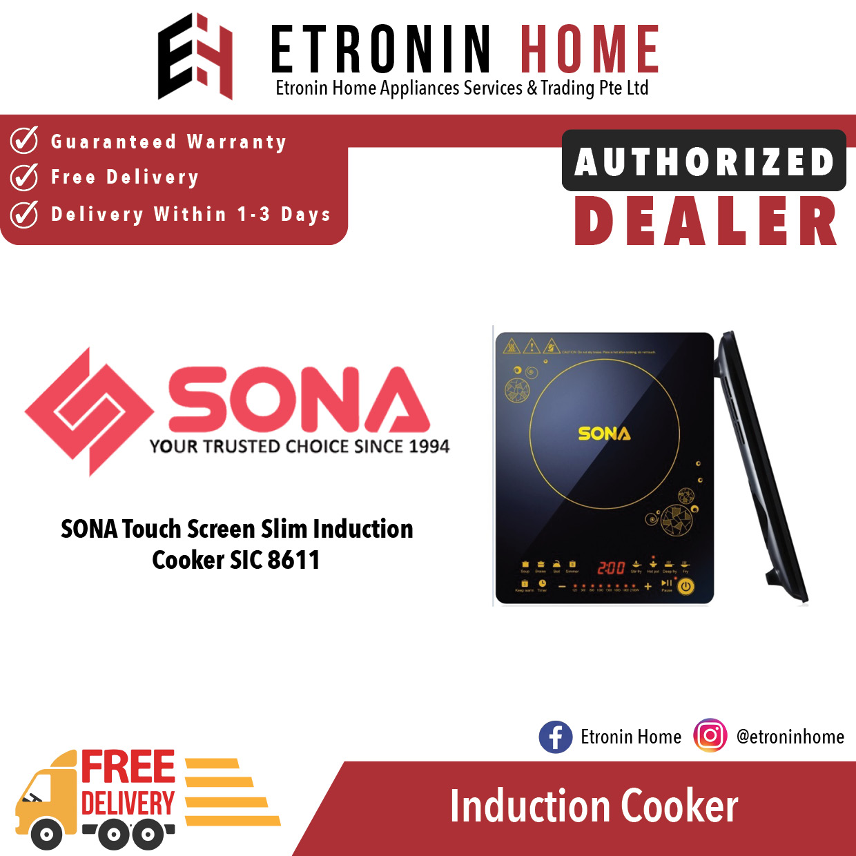 touch panel induction cooktop