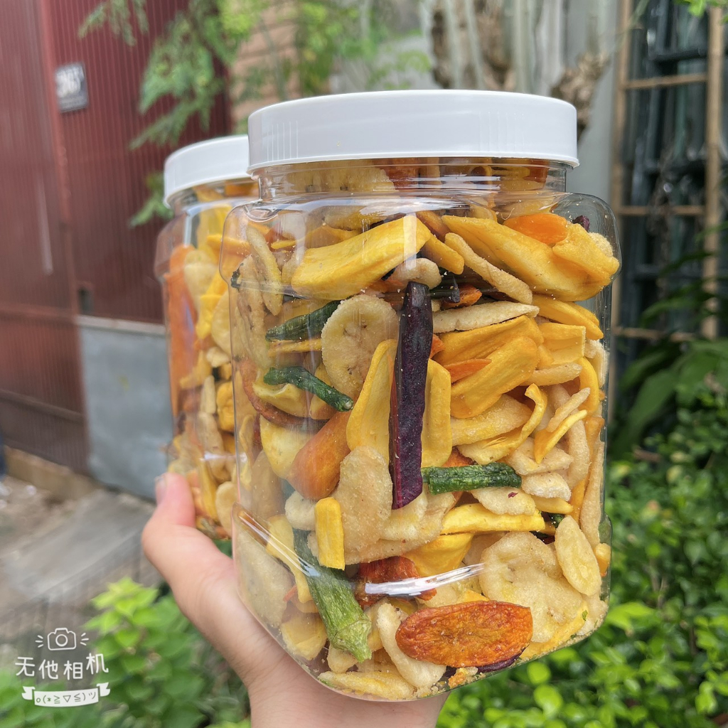 Thập cẩm sấy - trái cây sấy Hũ 500gram ( Loại ít chuối )