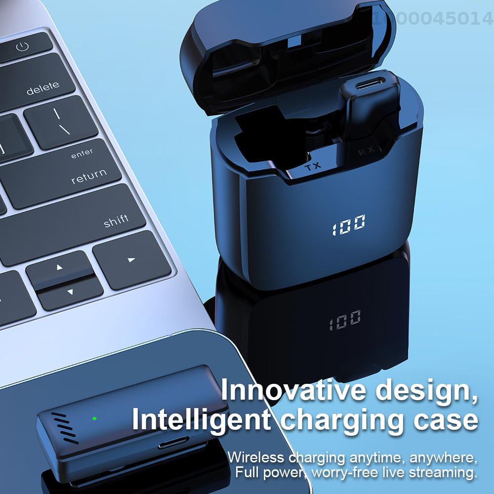 Mini Micro dây chuyền Không Dây Cho Điện Thoại Di Động 360 ° Đa Hướng Micro cài ve áo giảm tiếng ồn Tương Thích Với Loại-C điện thoại thông minh Android Máy Tính Bảng Cho Youtube Facebook phát trực tiếp ghi video Vlog Phỏng Vấn Trực Tuyến Lớp Học