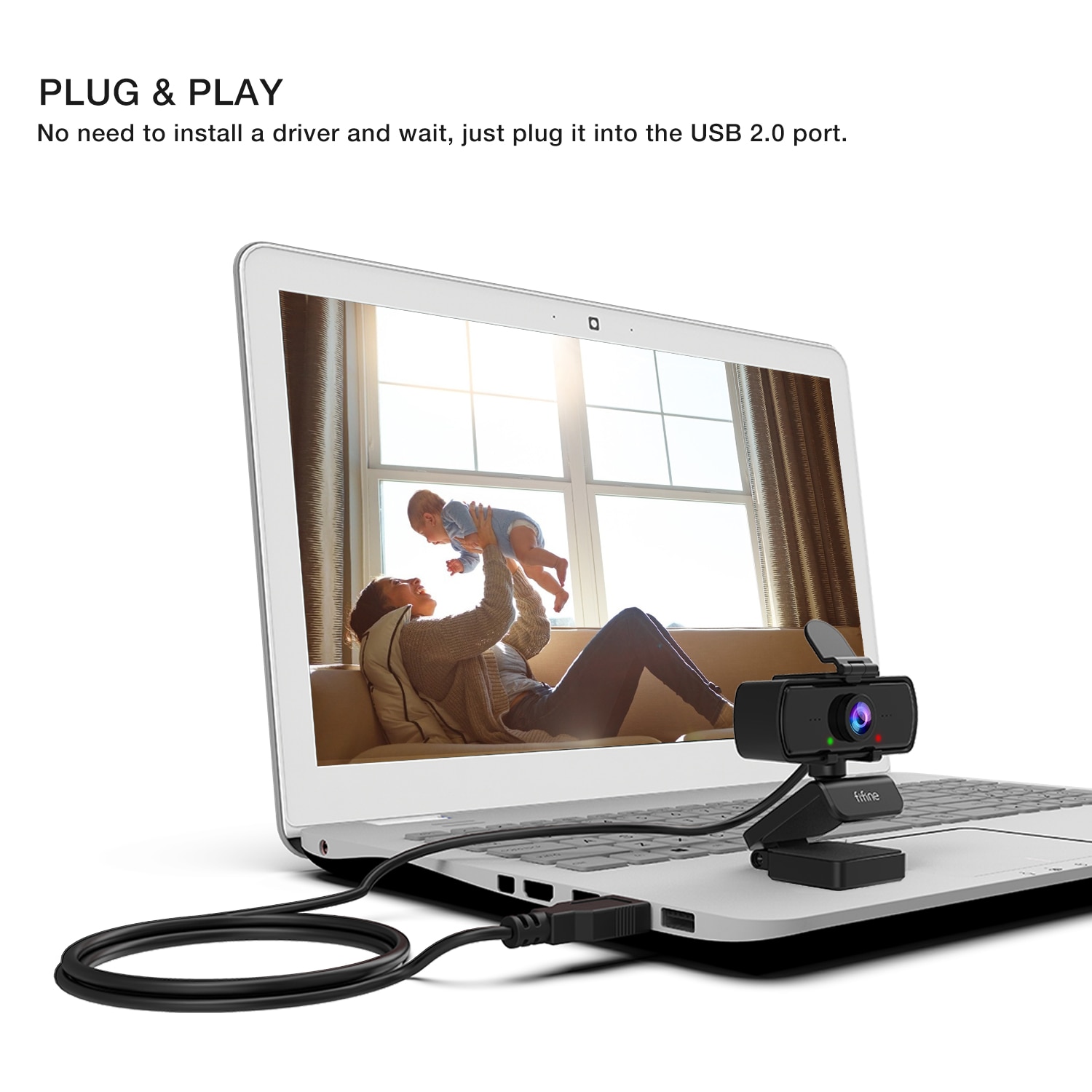 FIFINE 1440P Full HD PC Webcam With Microphone, Tripod, For USB Desktop & Laptop,Live Streaming Webcam For Video Calling-K420