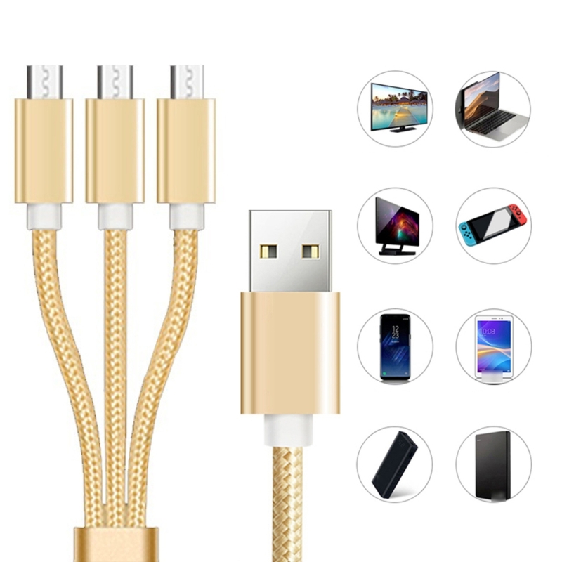 Micro USB Splitter Charging Cable,3 in 1 Multi Charging Cable USB to 3 Micro USB