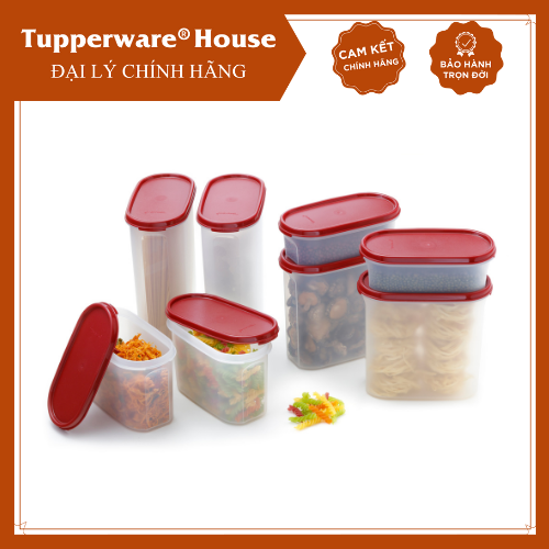 Bộ hộp trữ khô kệ bếp Modular Mate Oval (8 hộp) Tupperware