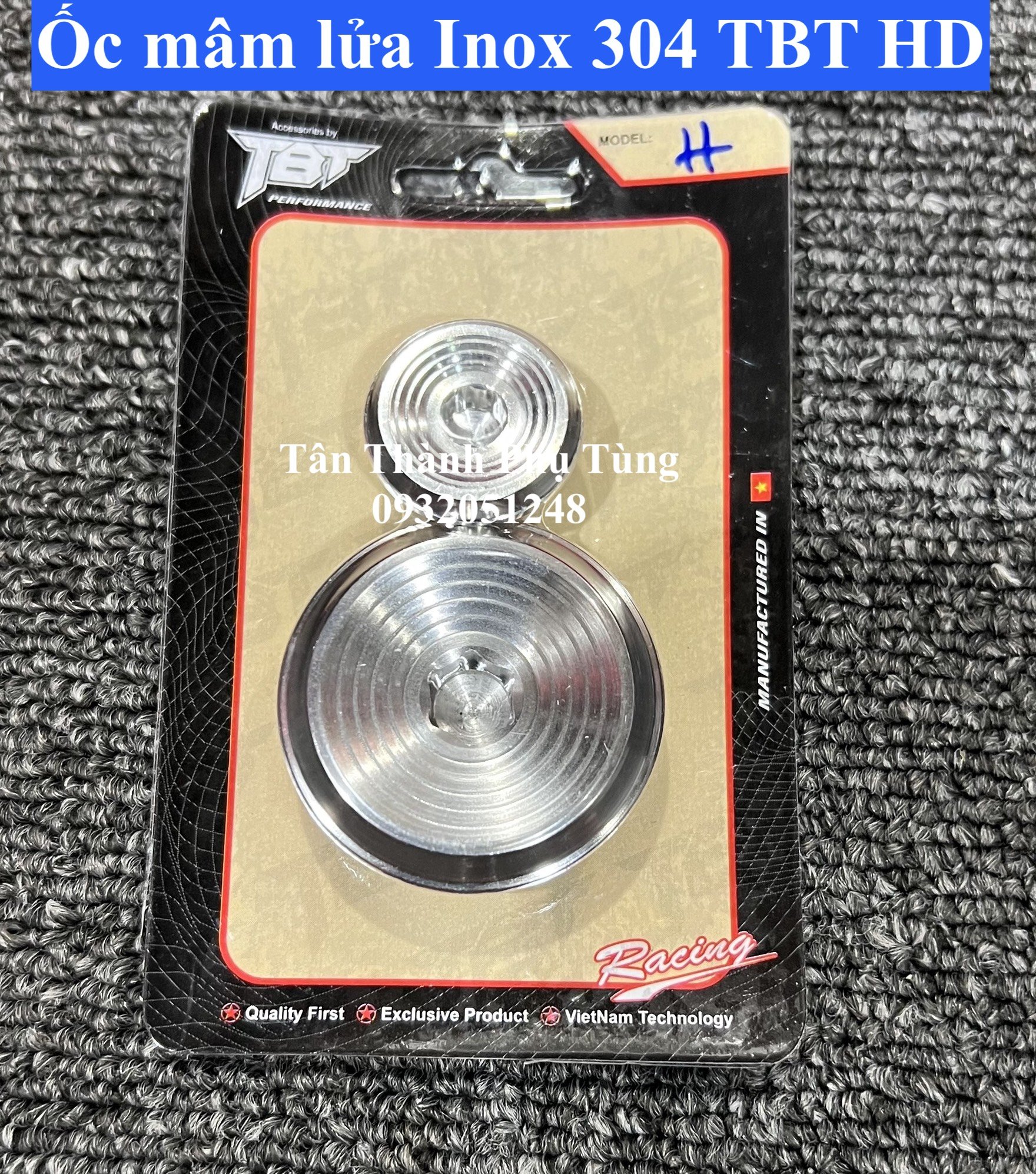 Ốc mâm lửa Inox 304 TBT Honda, Yamaha mẫu V4