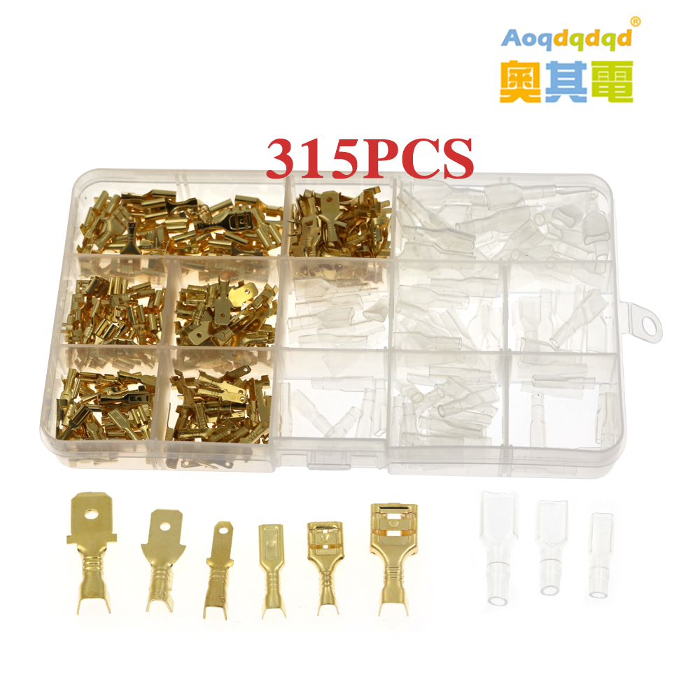 315PCS Insulated Male Female Wire Connector 2.8/4.8/6.3mm Electrical Wire Crimp Terminals Spade Conn