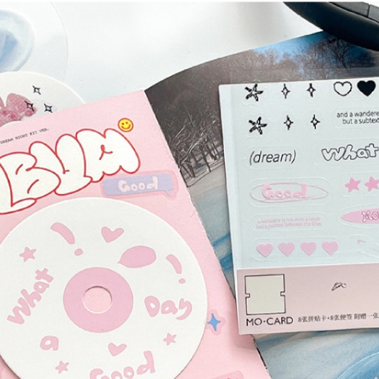 Cdaily|17pcs CD Notes Material Pack ins Notes+Stickers Handbook Decoration Collage Material Handbook Stickers Decorative Stickers