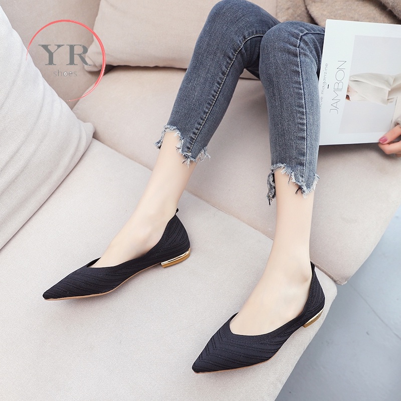 Giày Búp Bê Nữ Mũi Nhọn Thoải Mái Plus Size 35-43
