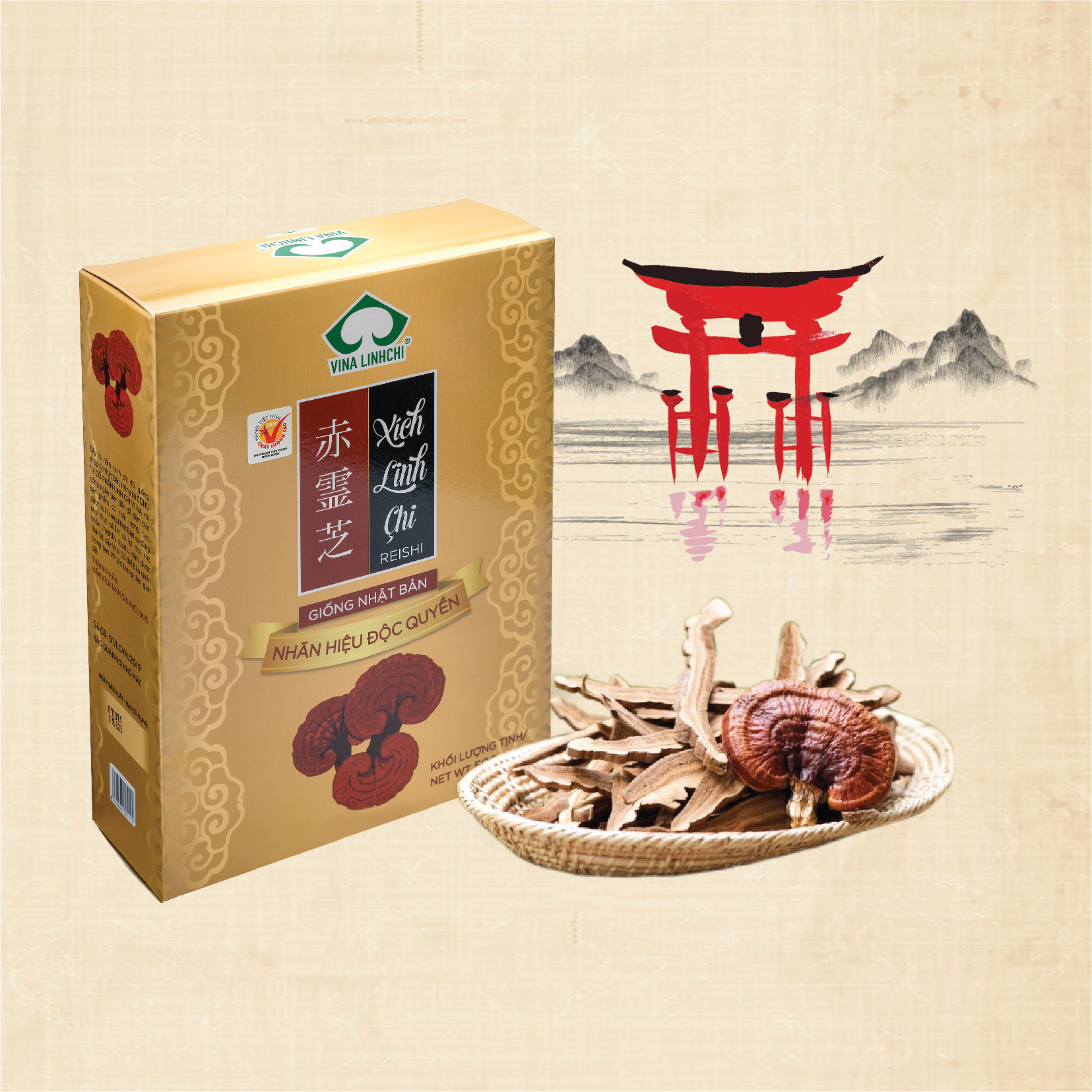 [HCM]Nấm Linh Chi Nhật thượng hạng - cắt lát 500g