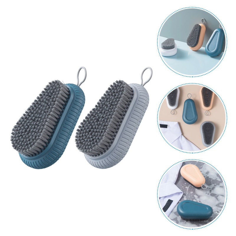 Aocepshop 2 Cái chải móng tay có thể tái sử dụng chải móng tay dẻo dai chải rửa tay chải chà làm sạch chải móng tay