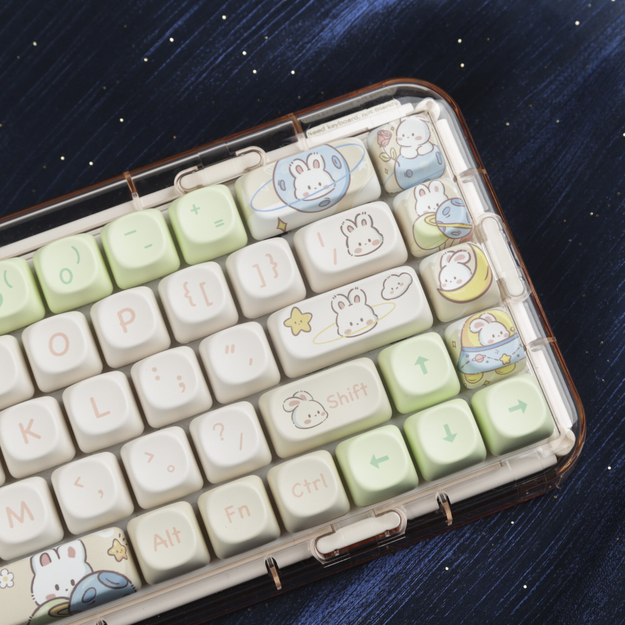 Space Rabbit Keycaps MOA Profile Personalized Keycap for Mechanical Keyboard with ANSI Layout for Mx Switch Mechanical Keyboard