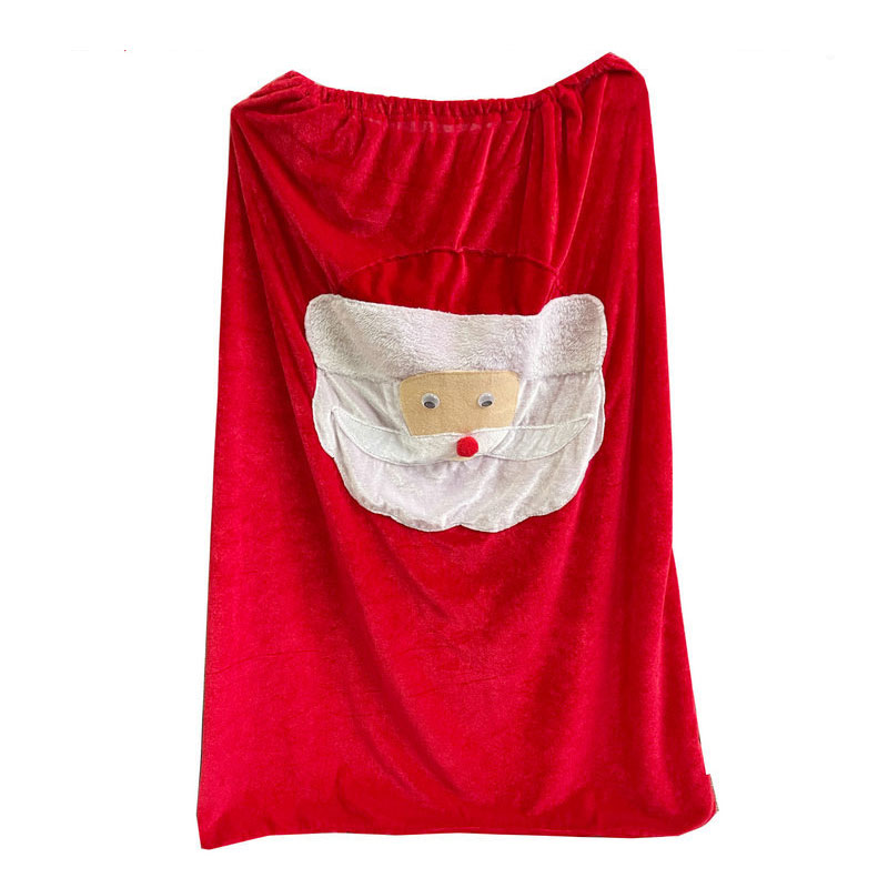 QFDI Christmas decorations Santa Claus backpack gift bags upscale gingham thickened gift bags large drawstring candy bags