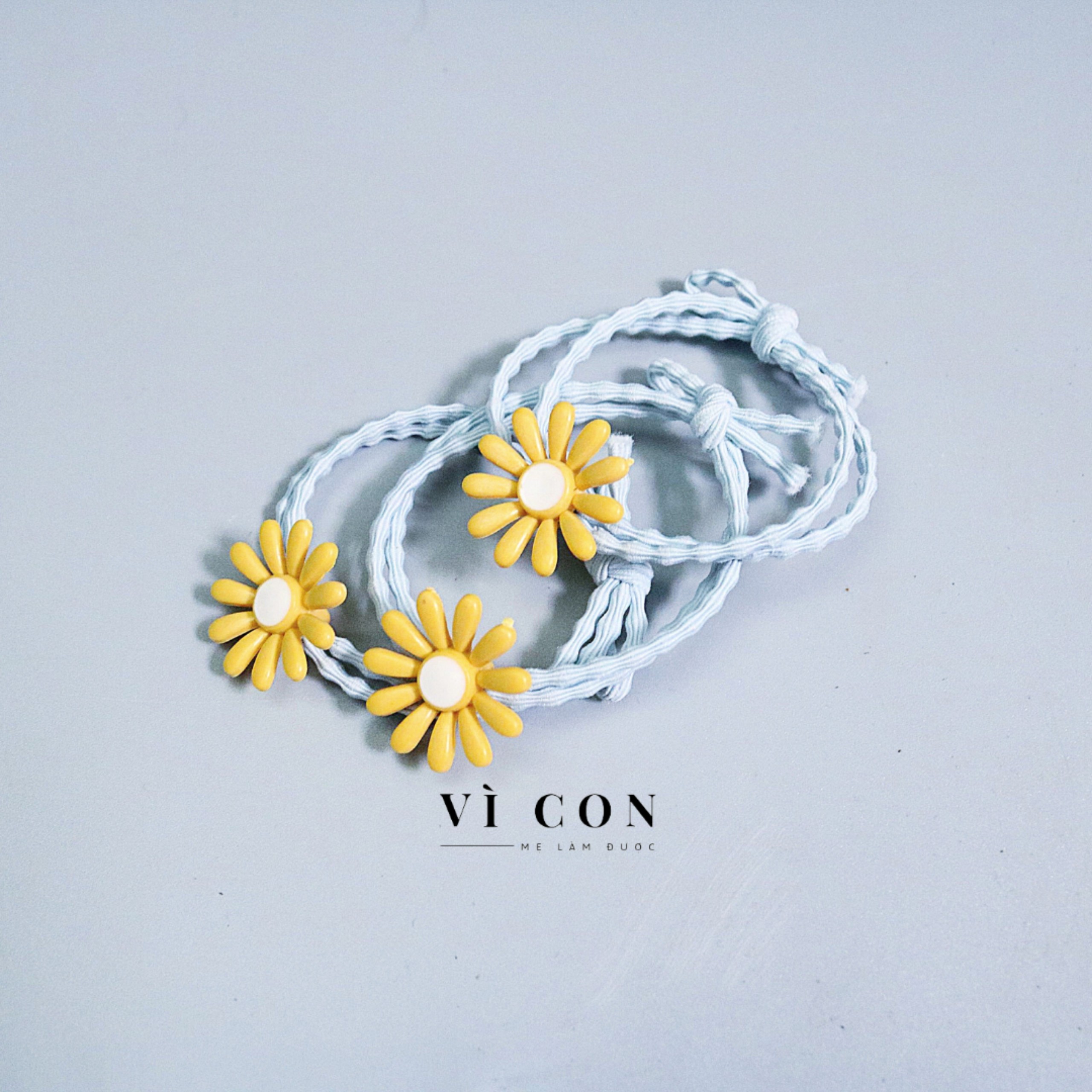 Thun Cột Tóc Hoa Cúc Handmade [COMBO 5 DÂY], Dây Cột Tóc Nữ Hàn Quốc