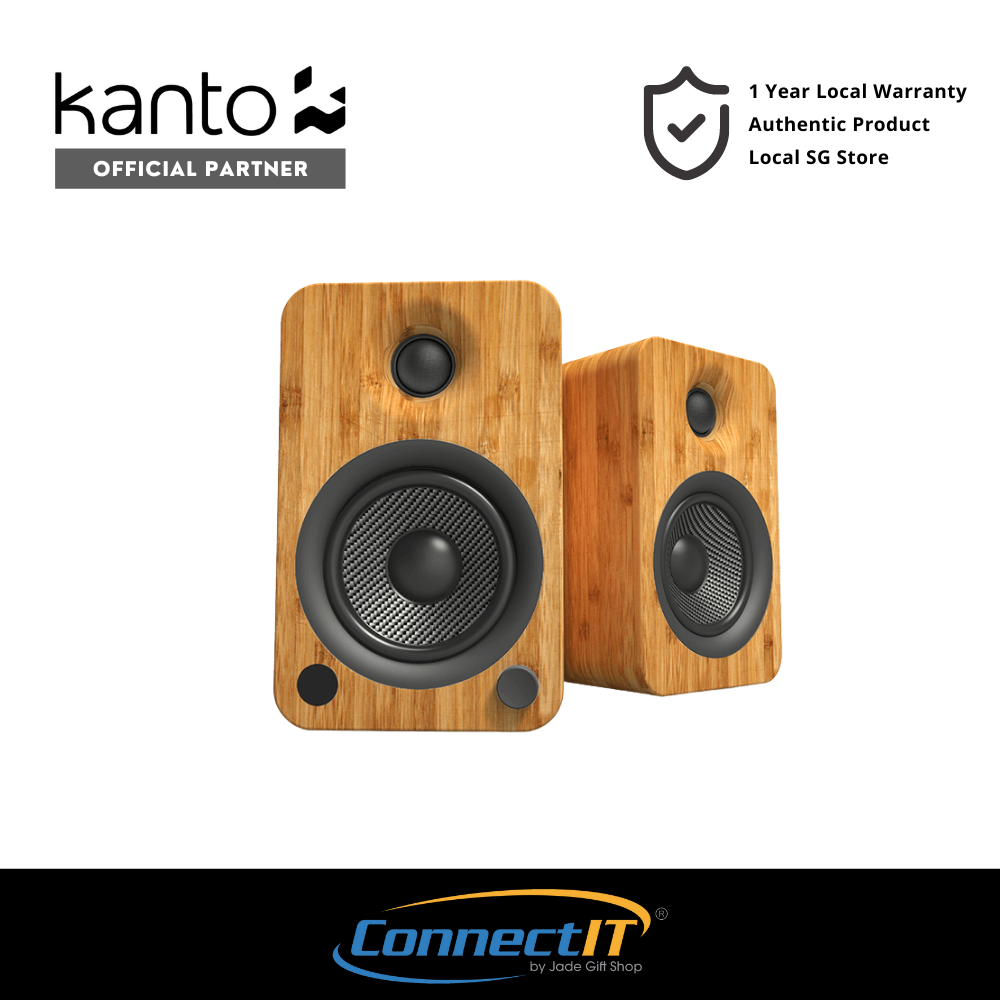 Kanto YU4 Powered Bookshelf Speakers with Wireless Bluetooth and Phono