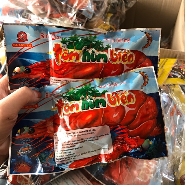 Combo 25 gói snack tôm hùm biển ,bim bim hình tôm hùm thơm cay 5.0