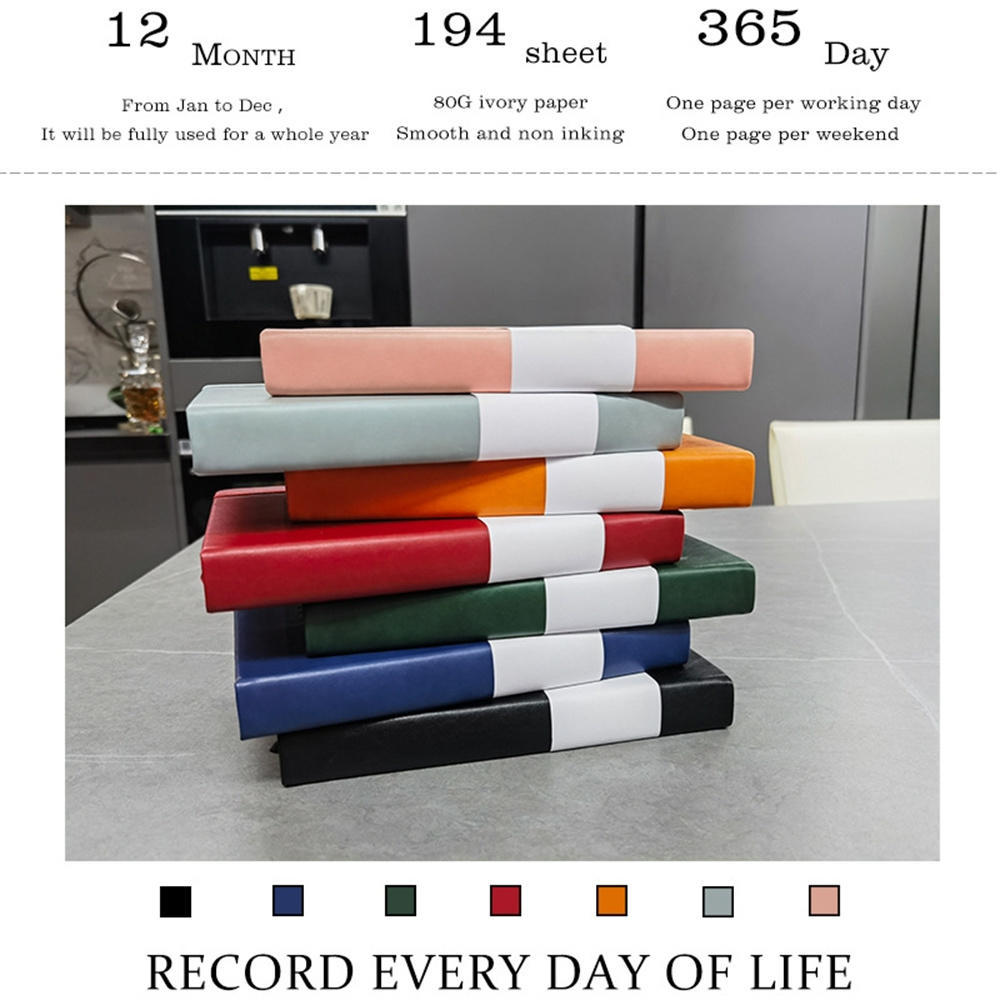 2024 English Yearly Calendar 365 Days Efficiency Study Planner Schedule Study Daily Office Planner A5 Planner Notebook