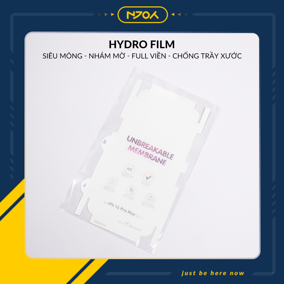 Dán ppf nhám chống vân tay cho điện thoại iphone 16 pro max 15 14 13 12 11 njoyshop