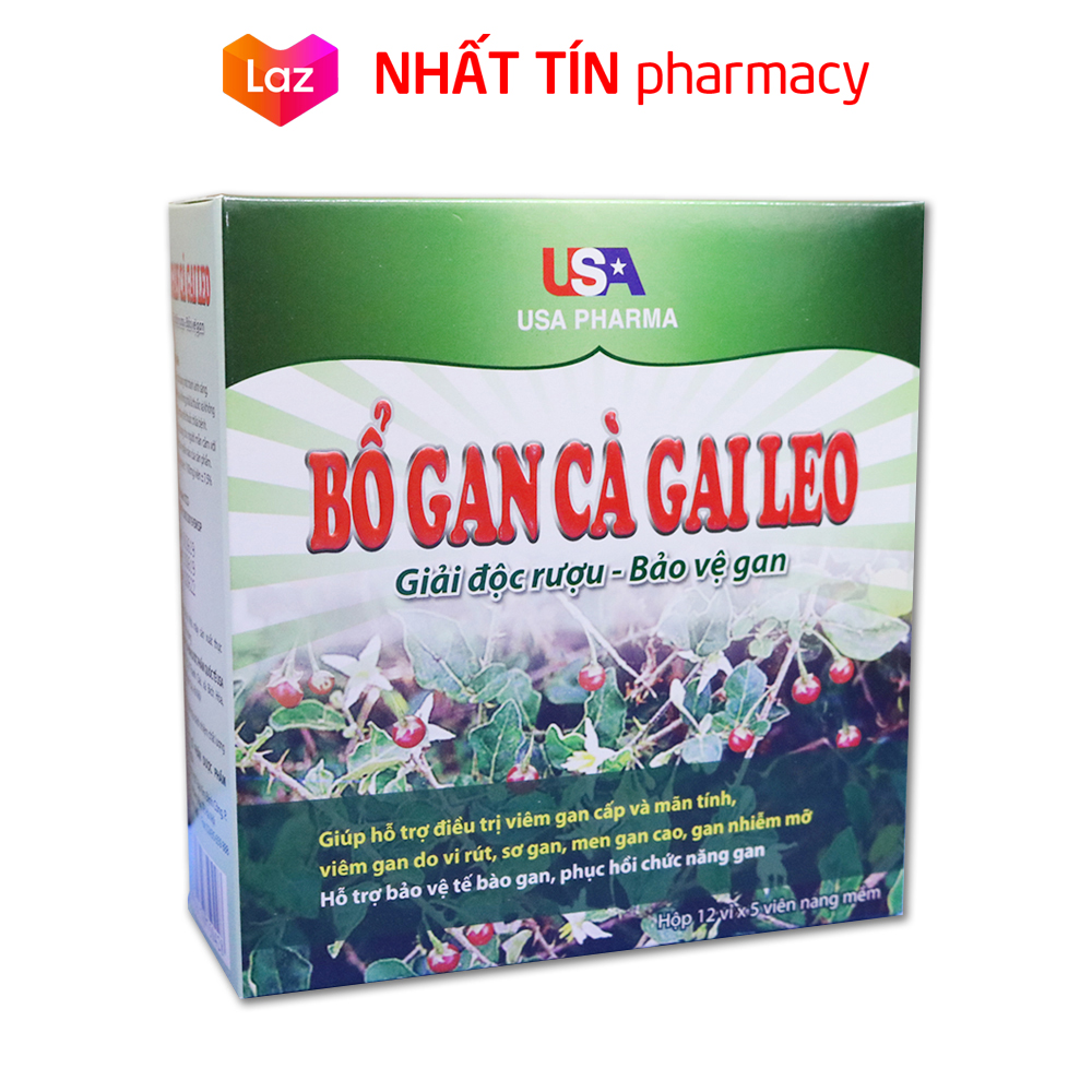 Viên uống Bổ Gan Cà Gai Leo mát gan giải độc gan hạ men gan - Hộp 60 viên - NHẤT TÍN PHARMACY