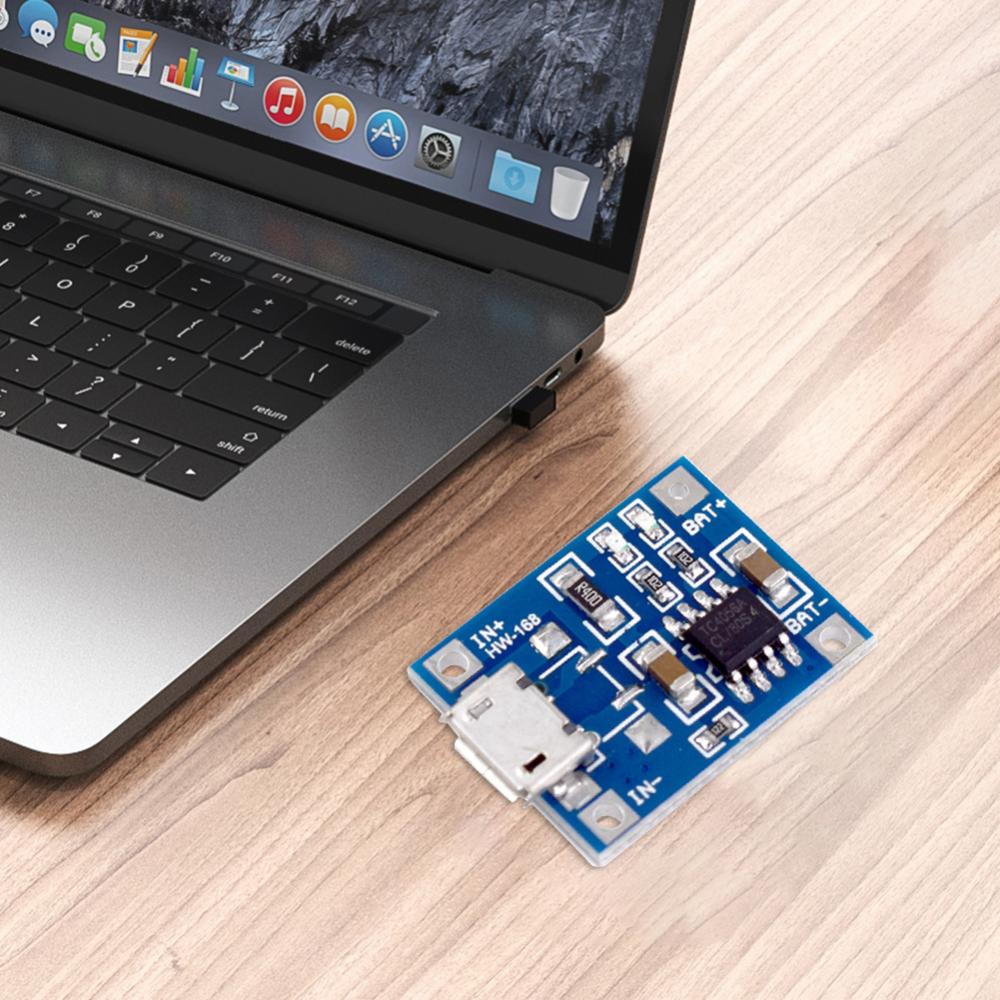 Lithium Battery Charger Module 1A Portable Battery Charger Panel DC4.5-5.5V with Indicator Light for Lithium Batteries